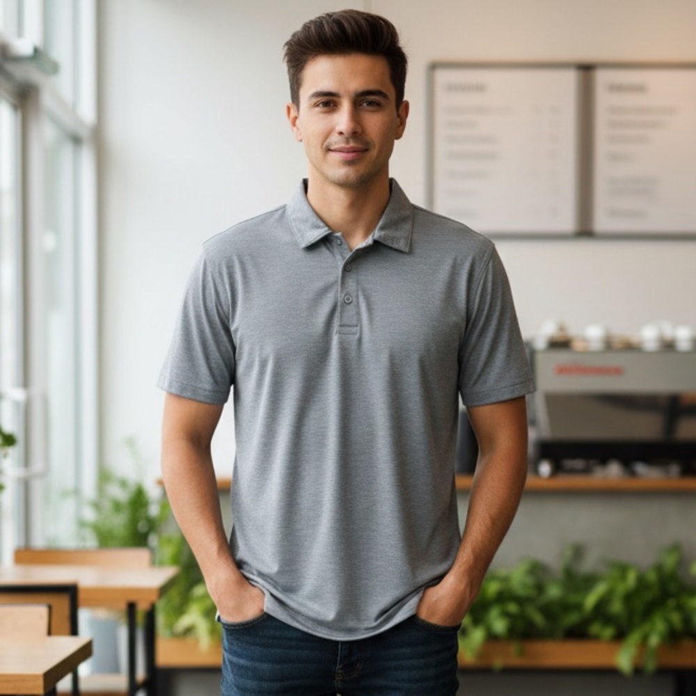 J. Crew Men's Classic Gray Polo Shirt
